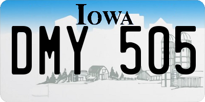 IA license plate DMY505