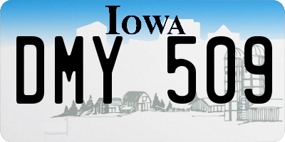 IA license plate DMY509