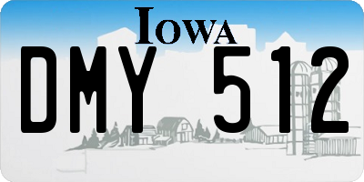 IA license plate DMY512