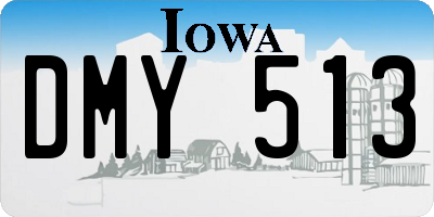 IA license plate DMY513