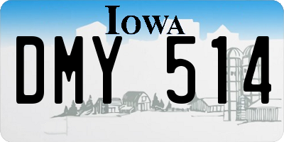 IA license plate DMY514