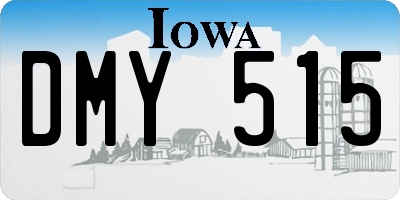 IA license plate DMY515