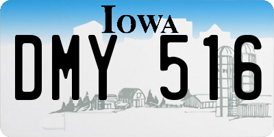 IA license plate DMY516