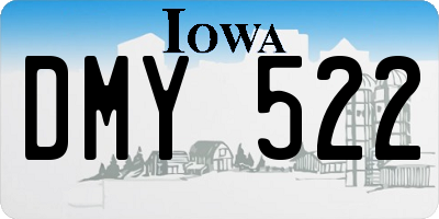 IA license plate DMY522