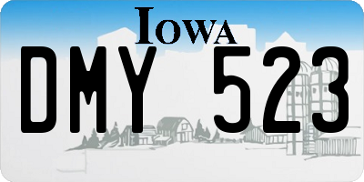 IA license plate DMY523