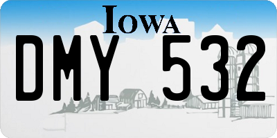 IA license plate DMY532