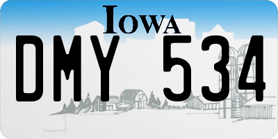 IA license plate DMY534