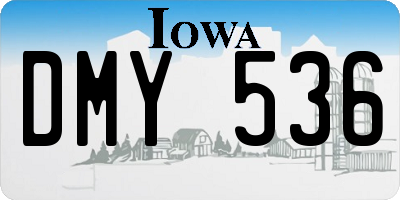 IA license plate DMY536