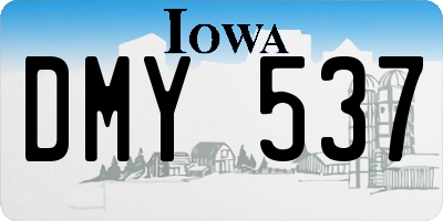 IA license plate DMY537