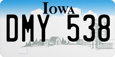 IA license plate DMY538