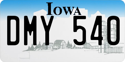 IA license plate DMY540
