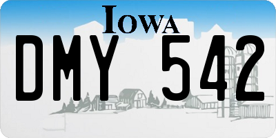 IA license plate DMY542