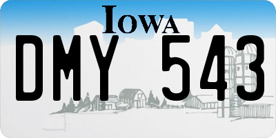 IA license plate DMY543
