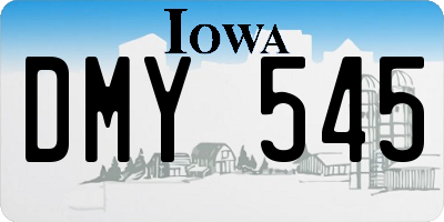 IA license plate DMY545