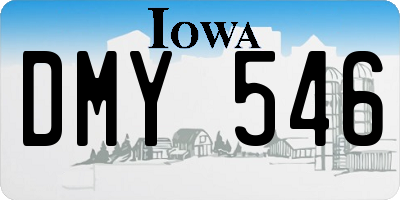 IA license plate DMY546