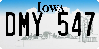 IA license plate DMY547