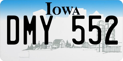 IA license plate DMY552