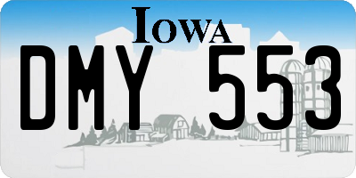 IA license plate DMY553