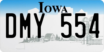 IA license plate DMY554