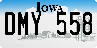 IA license plate DMY558