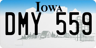 IA license plate DMY559