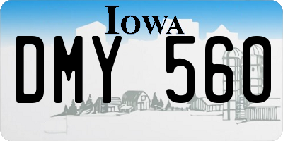IA license plate DMY560