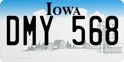 IA license plate DMY568