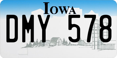IA license plate DMY578