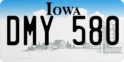 IA license plate DMY580