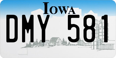 IA license plate DMY581