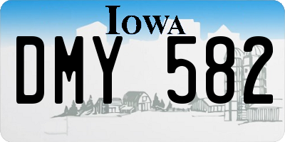 IA license plate DMY582