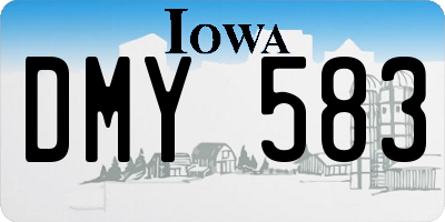IA license plate DMY583