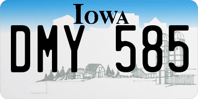IA license plate DMY585