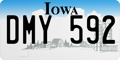 IA license plate DMY592