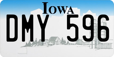IA license plate DMY596