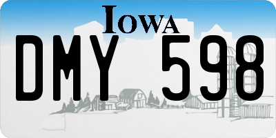 IA license plate DMY598