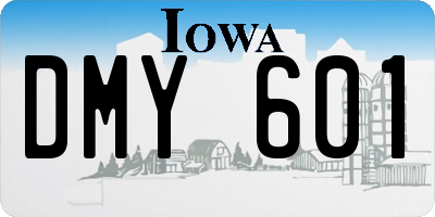 IA license plate DMY601