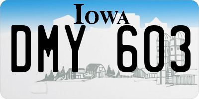 IA license plate DMY603
