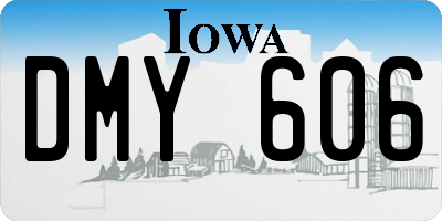 IA license plate DMY606