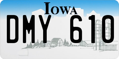 IA license plate DMY610