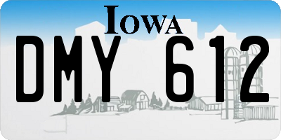 IA license plate DMY612