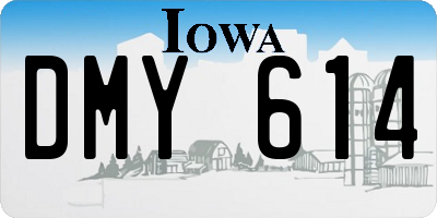 IA license plate DMY614