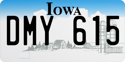 IA license plate DMY615