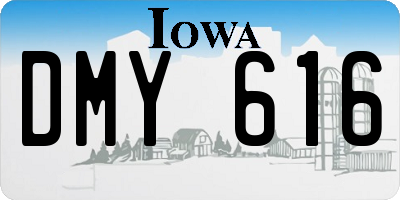 IA license plate DMY616