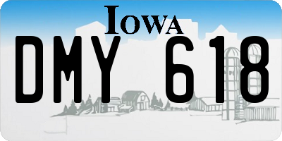IA license plate DMY618