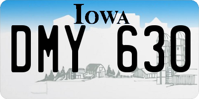 IA license plate DMY630