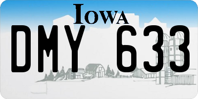 IA license plate DMY633