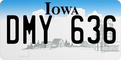 IA license plate DMY636