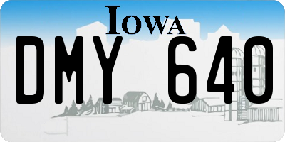 IA license plate DMY640