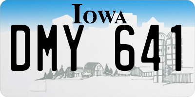 IA license plate DMY641